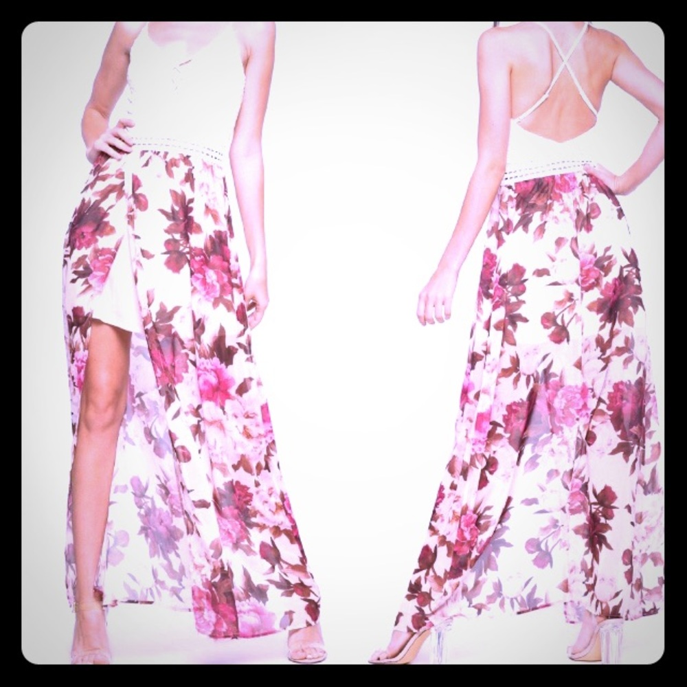 Floral high-low  dress ☀️